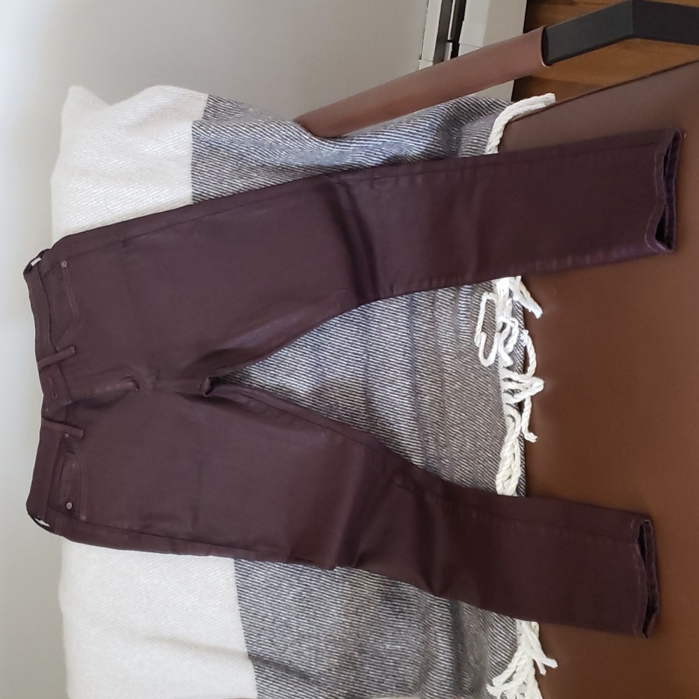 AG Coated burgundy pants